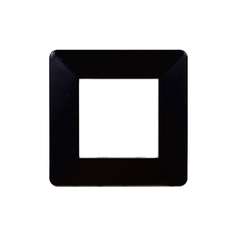 ETTROIT Placca Plastica Serie Starlight 2P Colore Nero Compatibile Con Vimar Plana