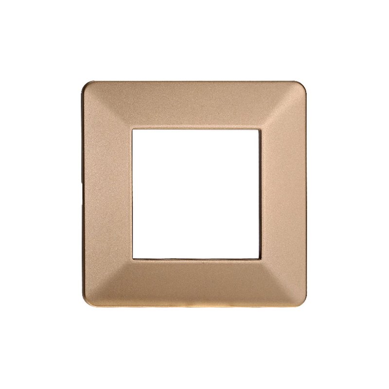 ETTROIT Placca Plastica Serie Starlight 2P Colore Oro Compatibile Con Vimar Plana