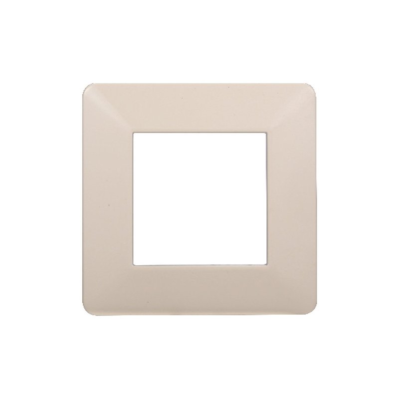 ETTROIT Placca Plastica Serie Starlight 2P Colore Sabbia Compatibile Con Vimar Plana