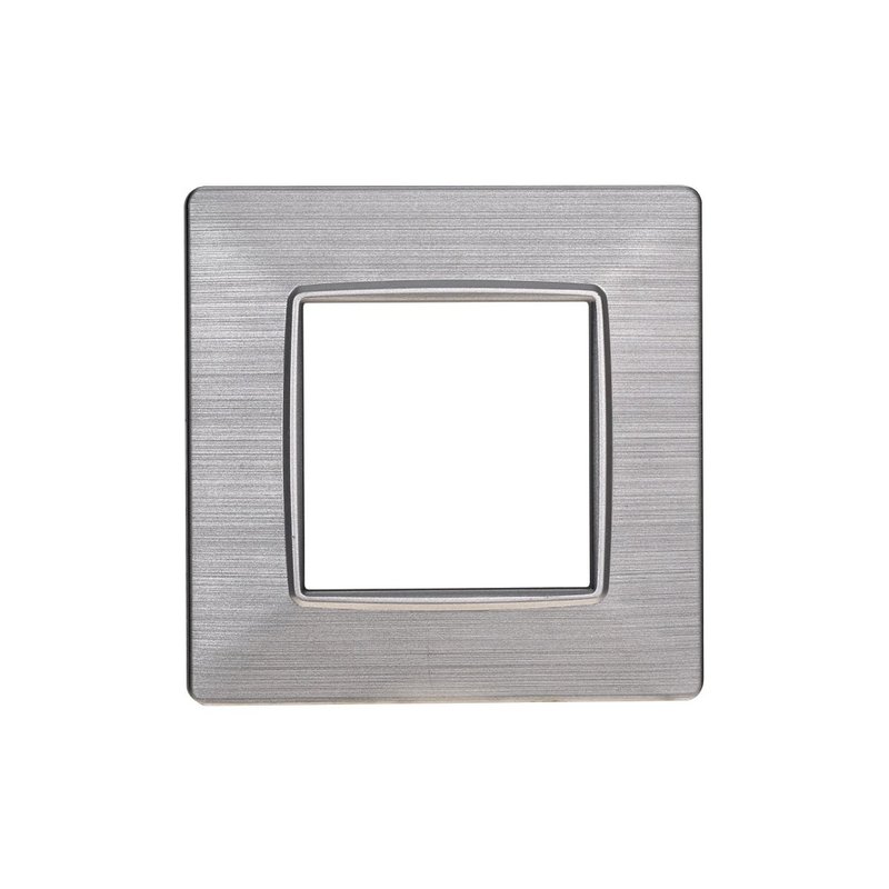 ETTROIT Placca Plastica Serie Starlight 2P Colore Silver Satinato Compatibile Con Vimar Plana