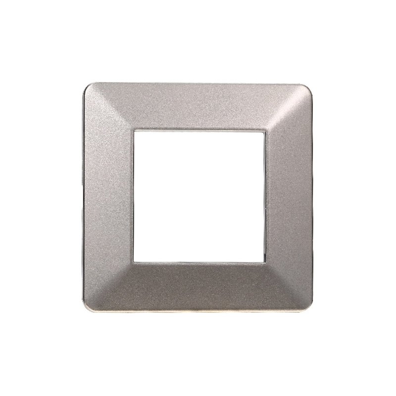 ETTROIT Placca Plastica Serie Starlight 2P Colore Titanio Compatibile Con Vimar Plana