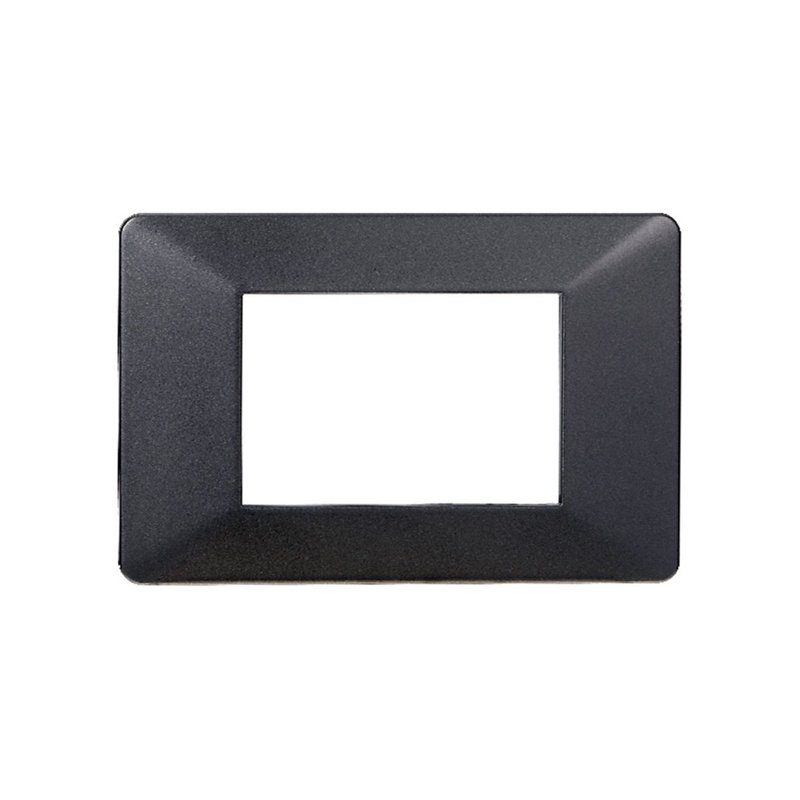 Placca Plastica Serie Starlight 3P Colore Acciaio Scuro Compatibile Con Vimar Plana