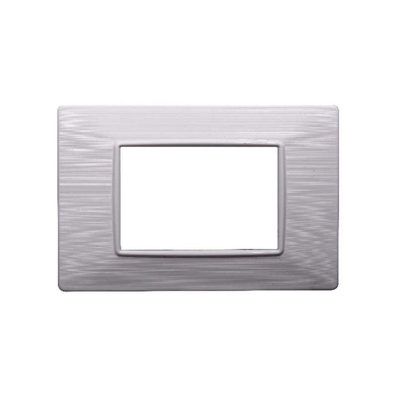 ETTROIT Placca Plastica Serie Starlight 3P Colore Bianco Satinato Compatibile Con Vimar Plana