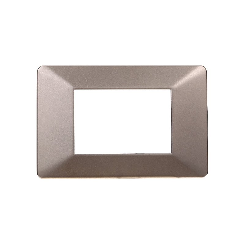 ETTROIT Placca Plastica Serie Starlight 3P Colore Bronzo Compatibile Con Vimar Plana