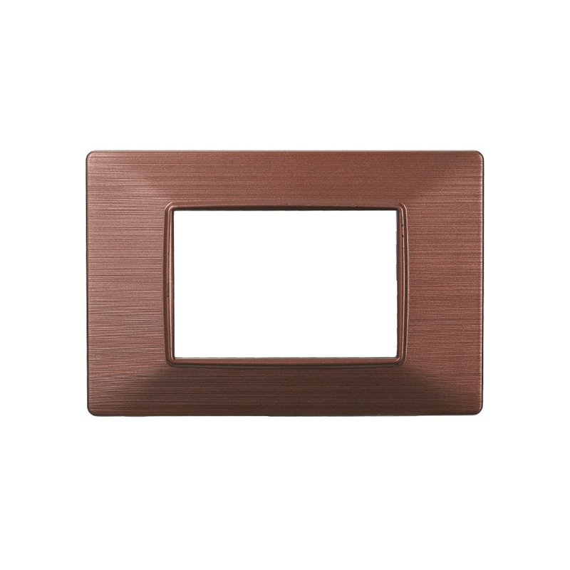 ETTROIT Placca Plastica Serie Starlight 3P Colore Bronzo Satinato Compatibile Con Vimar Plana
