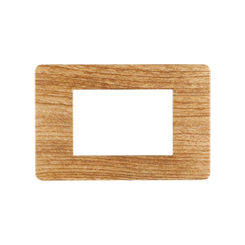 ETTROIT Placca Plastica Serie Starlight 3P Colore Legno Scuro Compatibile Con Vimar Plana