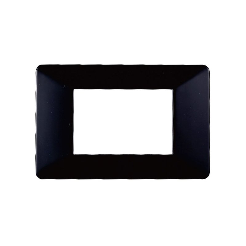 ETTROIT Placca Plastica Serie Starlight 3P Colore Nero Compatibile Con Vimar Plana