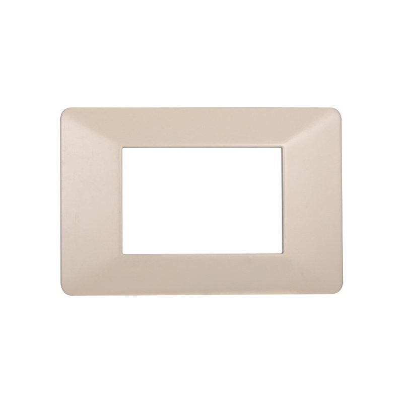 ETTROIT Placca Plastica Serie Starlight 3P Colore Sabbia Compatibile Con Vimar Plana