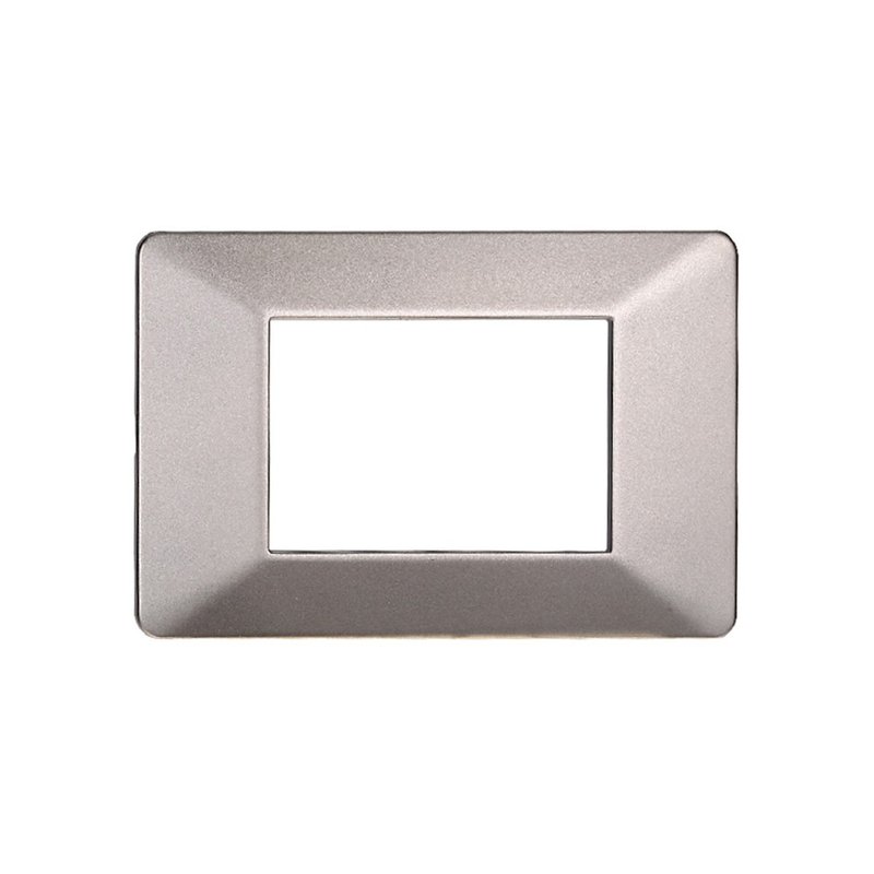 ETTROIT Placca Plastica Serie Starlight 3P Colore Titanio Compatibile Con Vimar Plana