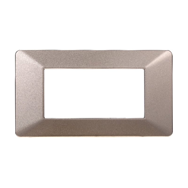 ETTROIT Placca Plastica Serie Starlight 4P Colore Bronzo Compatibile Con Vimar Plana