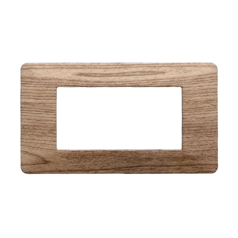 Placca Plastica Serie Starlight 4P Colore Legno Chiaro Compatibile Con Vimar Plana