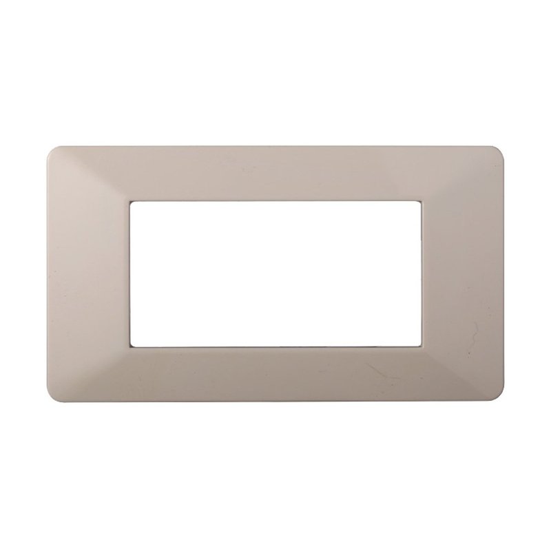 Placca Plastica Serie Starlight 4P Colore Sabbia Compatibile Con Vimar Plana