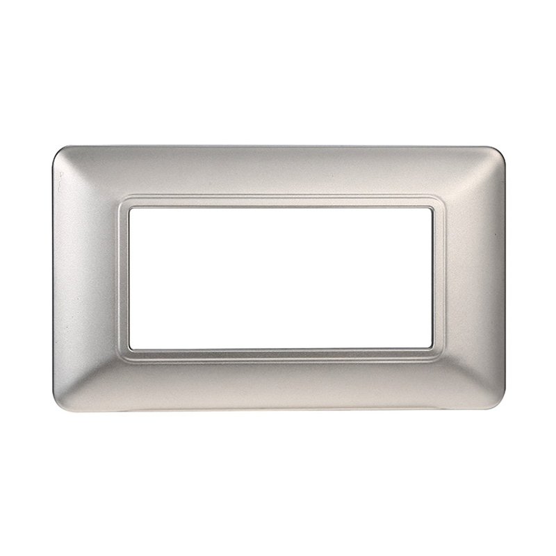 ETTROIT Placca Plastica Serie Starlight 4P Colore Silver Compatibile Con Vimar Plana