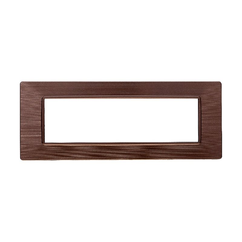 ETTROIT Placca Plastica Serie Starlight 7P Colore Bronzo Satinato Compatibile Con Vimar Plana