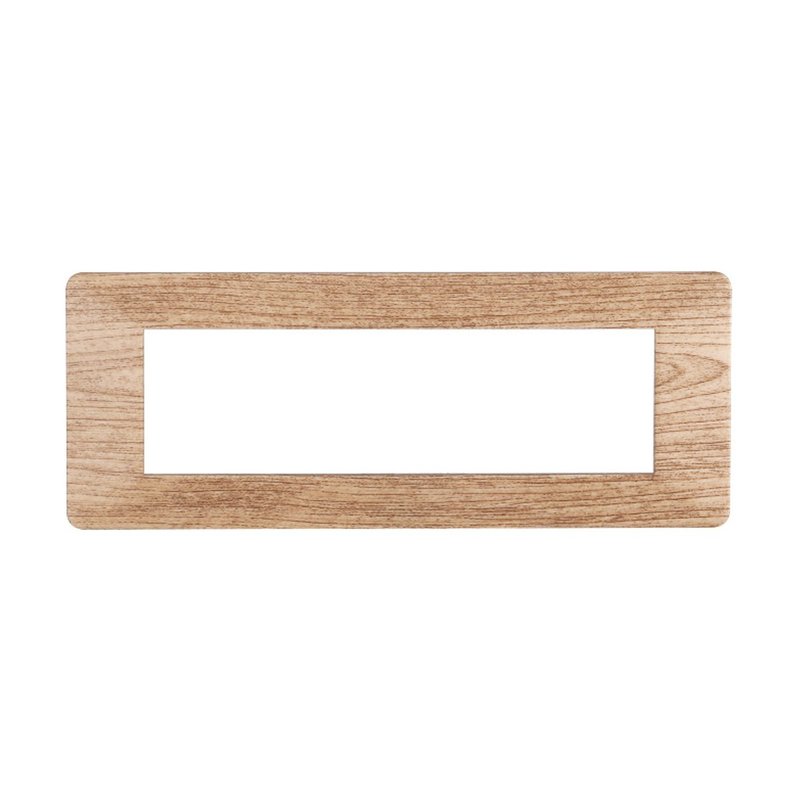 ETTROIT Placca Plastica Serie Starlight 7P Colore Legno Chiaro Compatibile Con Vimar Plana
