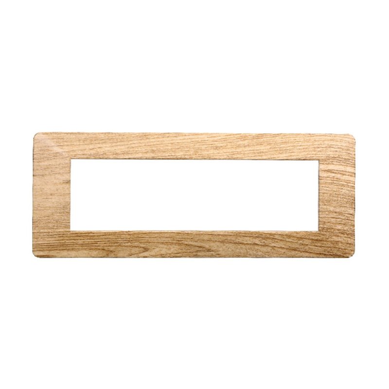 Placca Plastica Serie Starlight 7P Colore Legno Scuro Compatibile Con Vimar Plana