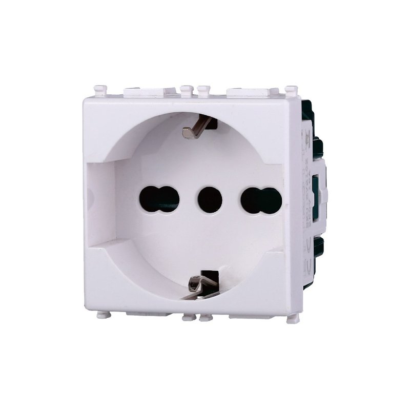 Presa Schuko 2P+T 16A Colore BIANCO Compatibile Con Vimar Plana