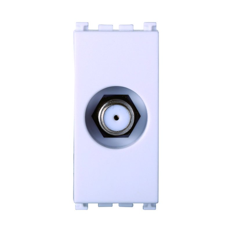 ETTROIT Presa TV SAT A Vite Satellitare Tipo F Colore Bianco Compatibile Con Vimar Arke