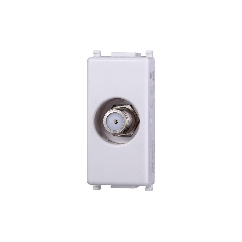 ETTROIT Presa TV SAT A Vite Satellitare Tipo F Colore BIANCO Compatibile Con Vimar Plana