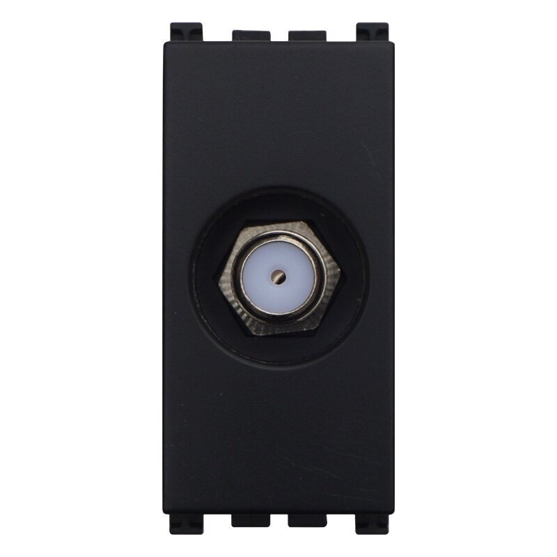 ETTROIT Presa TV SAT A Vite Satellitare Tipo F Colore Nero Compatibile Con Vimar Arke