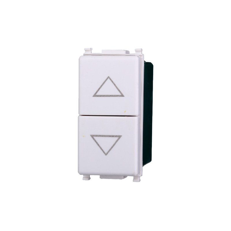 ETTROIT Pulsante Interbloccato Doppio Saliscendi 1P+1P 10A Colore BIANCO Compatibile Con Vimar Plana