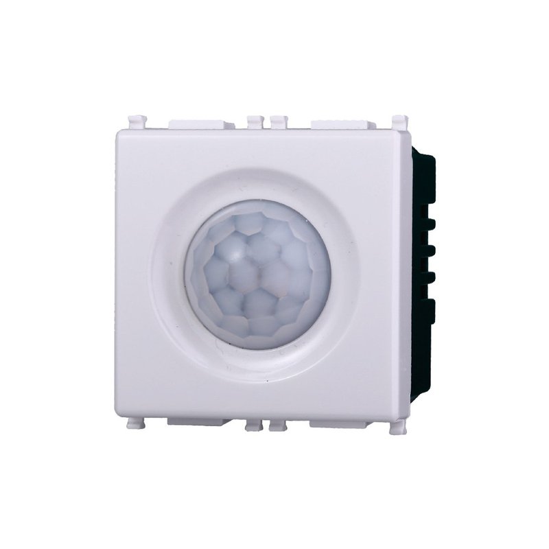 ETTROIT Sensore Movimento PIR Timer 2P 2M Colore BIANCO Compatibile Con Vimar Plana