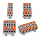 10 Connettori Veloce da Guida DIN Morsettiera Leva Cavo Connettore Bilaterale 2P 3P 5P 10P