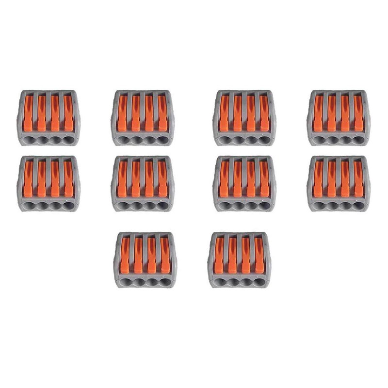 10 Morsetti a Molla 4P Connettori Terminali Riutilizzabili Per Cavi Elettrici