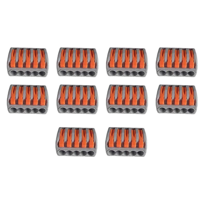 10 Morsetti a Molla 5P Connettori Terminali Riutilizzabili Per Cavi Elettrici