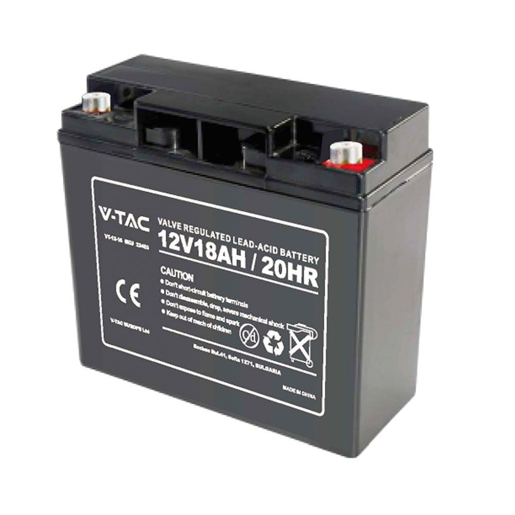 Batteria al Piombo Acido 12V 18Ah per Allarmi, Videosorveglianza, UPS Terminali M5 180*77*168mm SKU-23453