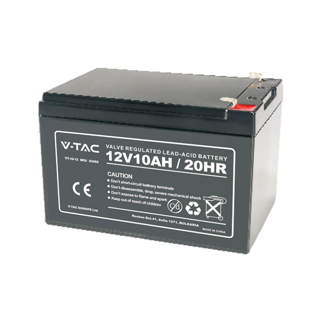 Batteria al Piombo Acido 12V 10Ah per Allarmi, Videosorveglianza, UPS Terminali T2 178*35*60mm SKU-23452