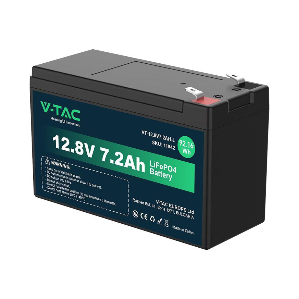 Batteria al Litio 12.8V 7.2Ah per Allarmi, Videosorveglianza, UPS Terminali T2 150*63*93mm IP55 SKU-11942
