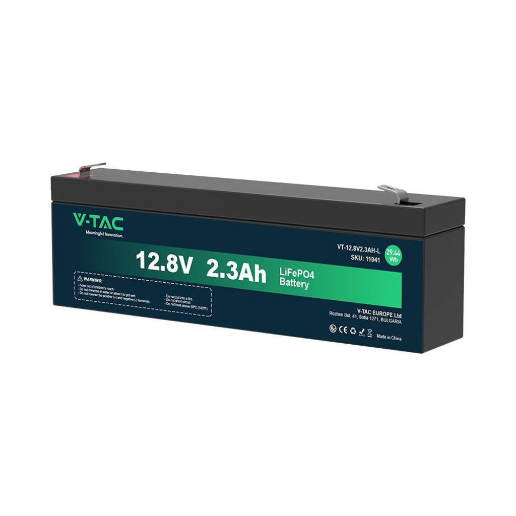 Batteria al Litio 12.8V 2.3Ah per Allarmi, Videosorveglianza, UPS Terminali T2 178*35*60mm IP55 SKU-11941
