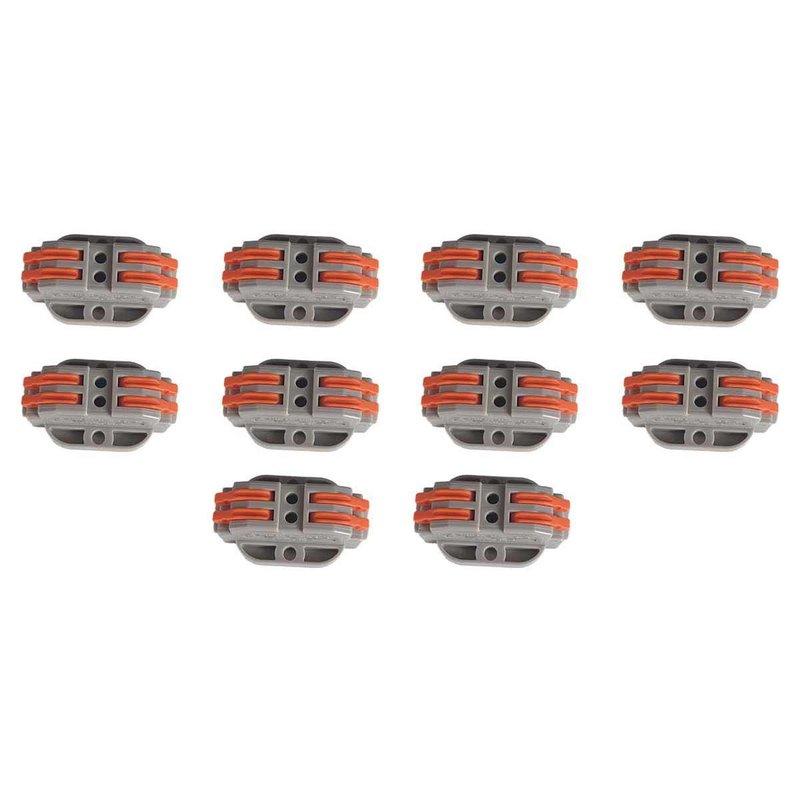 10 Morsetti con Base Fissaggio Morsettiera Elettrica Connettore Bilaterale 2P