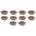 10 Morsetti con Base Fissaggio Morsettiera Elettrica Connettore Bilaterale 2P