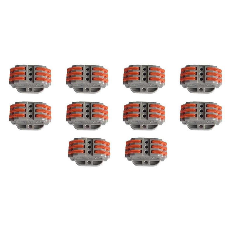 10 Morsetti Con Base Fissaggio Morsettiera Elettrica Connettore Bilaterale 3P