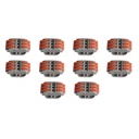 10 Morsetti Con Base Fissaggio Morsettiera Elettrica Connettore Bilaterale 3P