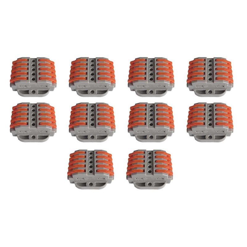 10 Morsetti Con Base Fissaggio Morsettiera Elettrica Connettore Bilaterale 5P