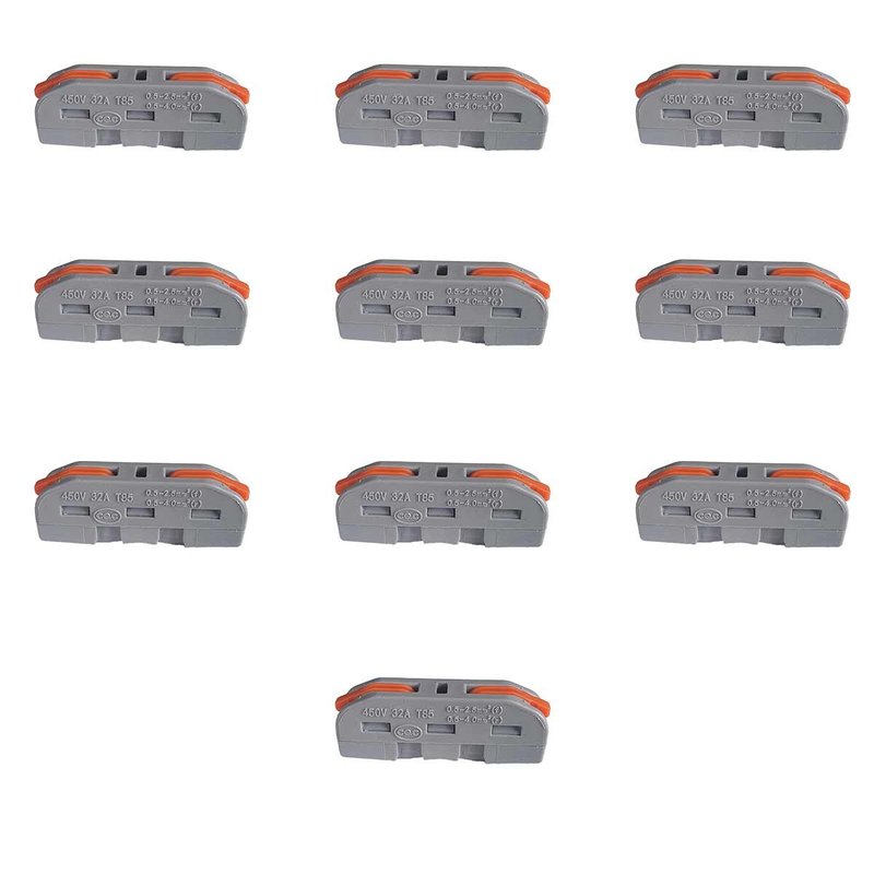 10 Morsetti Elettrici Rapidi 1P con Leva Connettori Compatti per Fili Elettrici