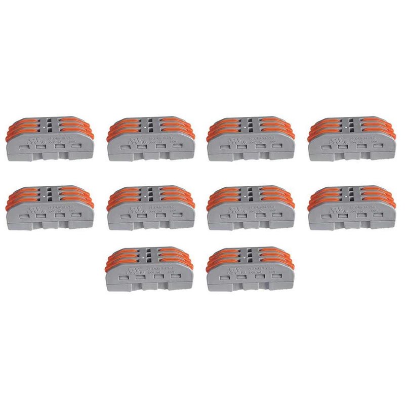 10 Morsetti Elettrici Rapidi 3P con Leva Connettori Compatti per Fili Elettrici