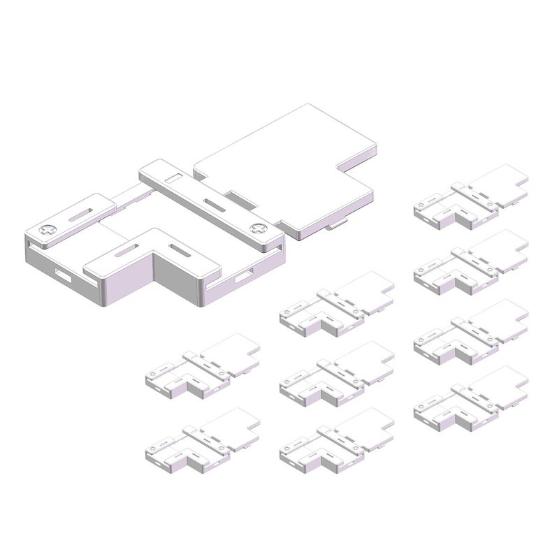 10 Pezzi Connettore Rapido L per Striscia LED 10mm con Coperchio Curva No Saldatura