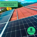 Italia Kit Struttura in Alluminio per montaggio 8 Pannelli Fotovoltaici 35mm per installazione su Tetto con Tegole KST-8T