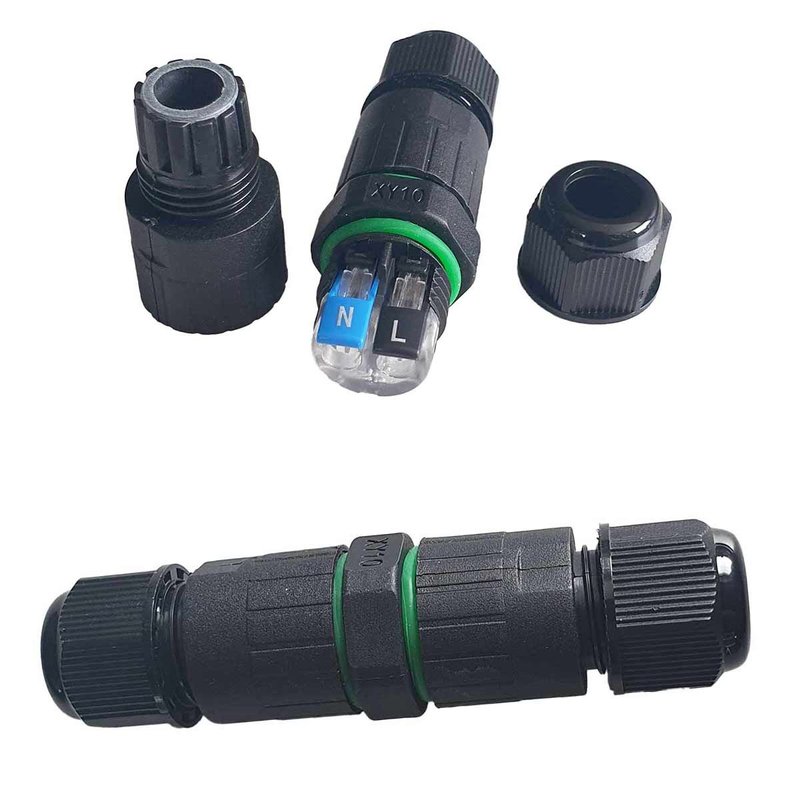 [XY6822D] 2 Connettori Veloce IP68 Forma I Manicotto Collegamento Cavo Esterno 77x20mm