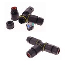 2 Connettori Veloce IP68 Forma T 3 Posti per Cavo Elettrico 6 12mm 125x80x30mm