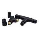 2 Connettori Veloce IP68 Forma T 3 Posti per Cavo Elettrico 6 12mm 150x90x30mm