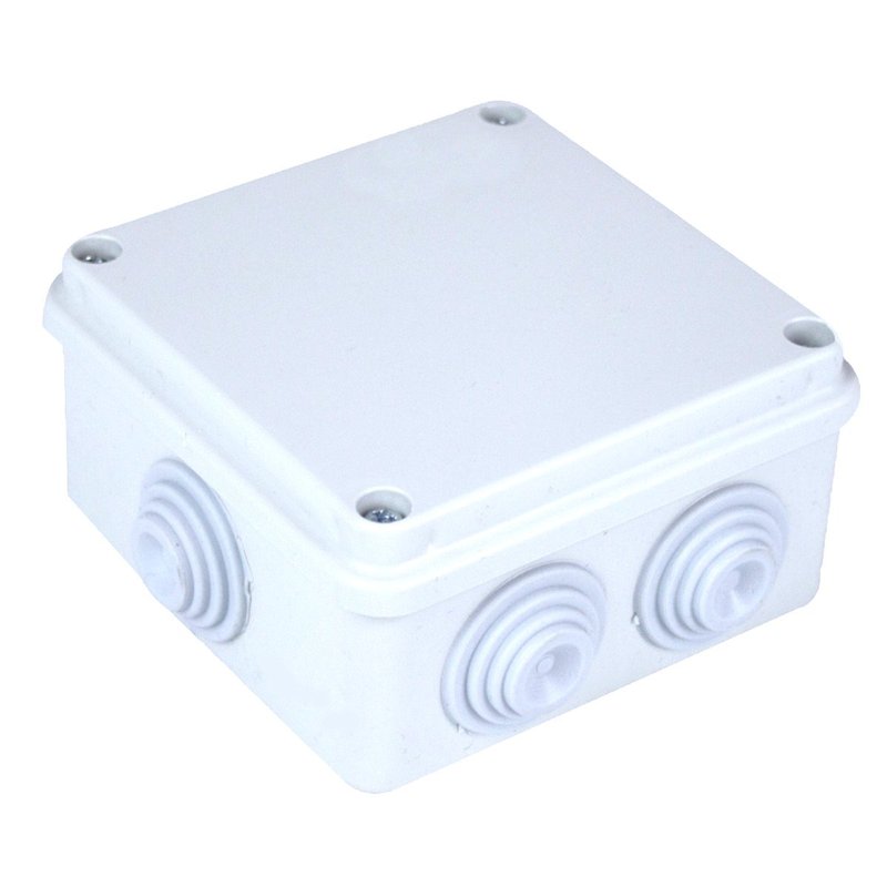 [AP27022] Scatola Di Derivazione Da Parete Stagna IP55 Con 6 Uscite Passacavi 100X100X50mm Coperchio Con Viti