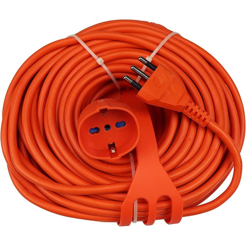 [AP533966] Prolunga Elettrica Lineare Colore Arancione 15M 3X1.5mm Spina Italiana 16A Presa Bipasso Schuko 10/16A Max 3500W
