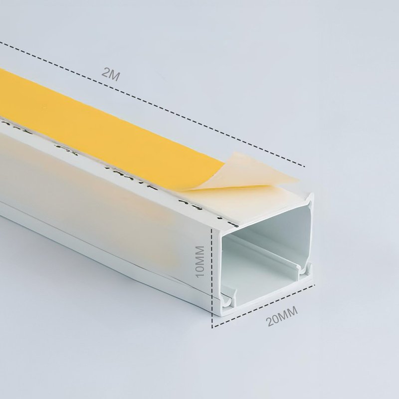 8 Metri Canaline Passacavi Adesive 20x10mm Bianche con Coperchio a Scatto - 4 Pezzi da 2 Metri