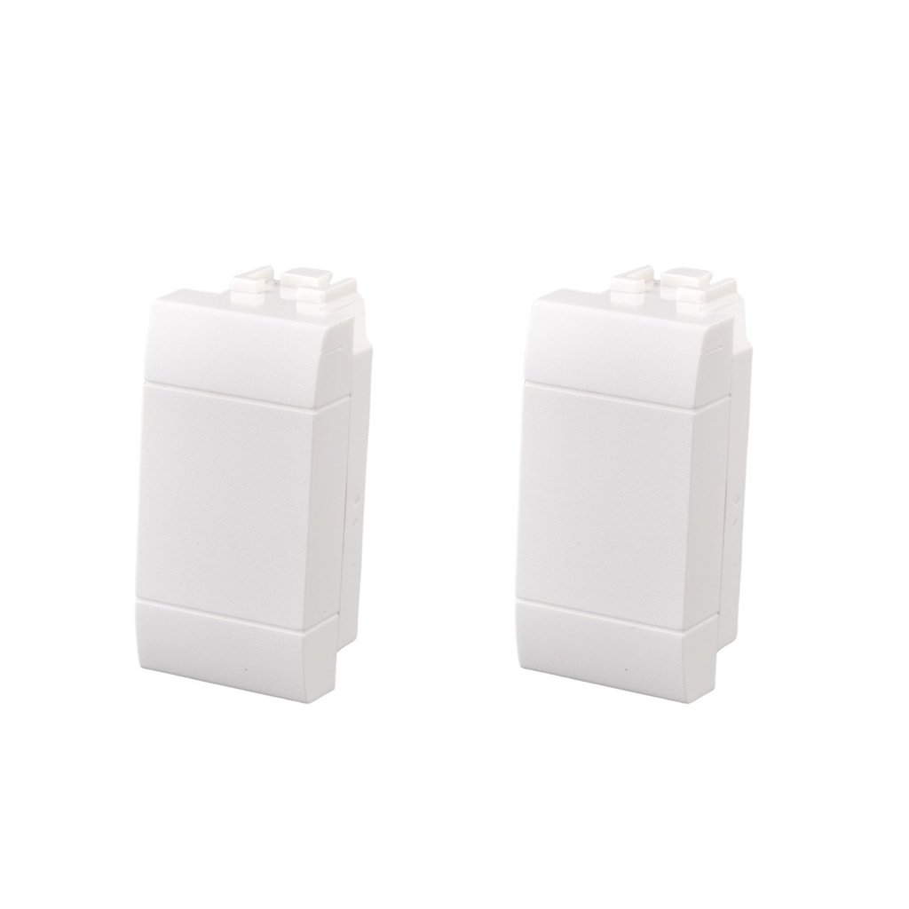 2 Pezzi Copritasti Copriforo Falso Polo MBL Bianco 1M Compatibile Bticino Living Light BLB0100