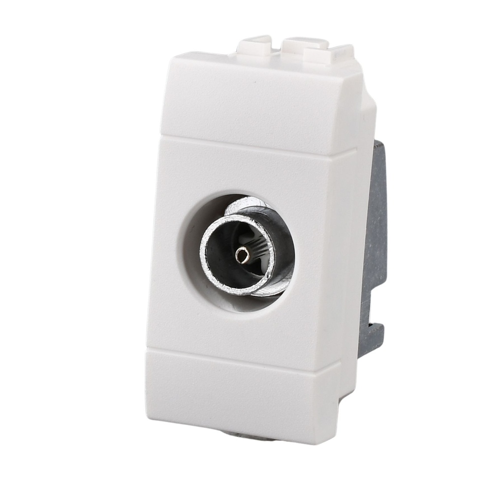 Connettore Presa TV Passante Maschio MBL Bianco 1M Compatibile Bticino Living Light BLB2253